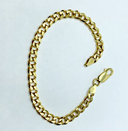 9ct Yellow Gold Diamond Cut Curb Bracelet