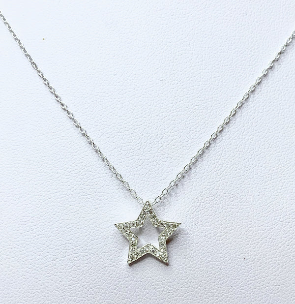 CZ Crystal Star Sterling Silver Pendant