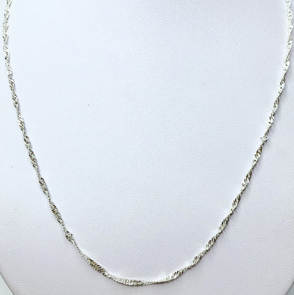 50cm Singapore (35) Sterling Silver Chain