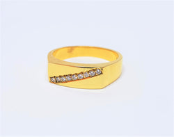 18ct Yellow Gold Diamond Diagonally Set Ring