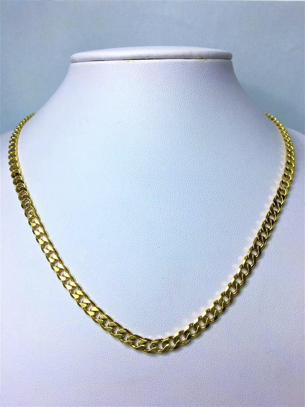 9ct Yellow Gold Diamond Cut Curb 50cm Chain