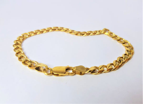 9ct Yellow Gold Diamond Cut Curb Bracelet 11.47gms