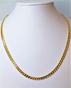 9ct Yellow Gold Diamond Cut Curb Chain 50cm