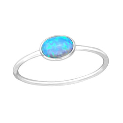 Azure Opal  (Cr) Sterling Silver Ring