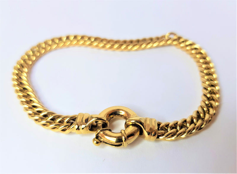 9ct Yellow Gold Close Double Curb Euro Clasp Bracelet