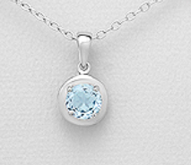 Round Topaz Claw Set Sterling Silver Pendant