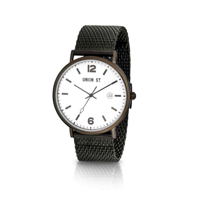 Union St William White Dial with Blacktone Mesh Watch