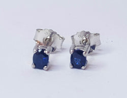 Oval Sapphire Sterling Silver Studs