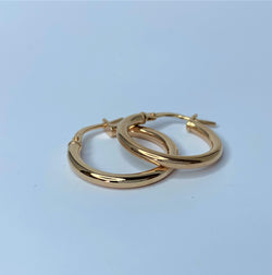9ct Rose Gold Silver Filled Plain Hoops