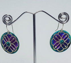 Abbey Turquoise/Purple Crystal Drop Earrings