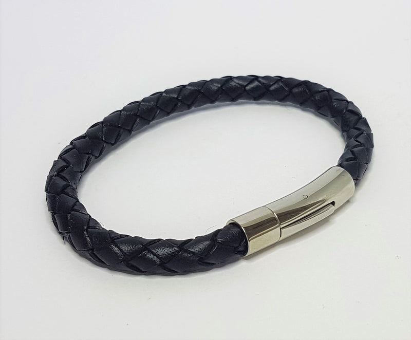 Leather Bracelet Steel Clasp