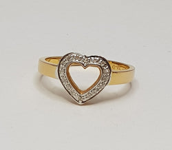 18ct Rose Gold Diamond Heart Ring