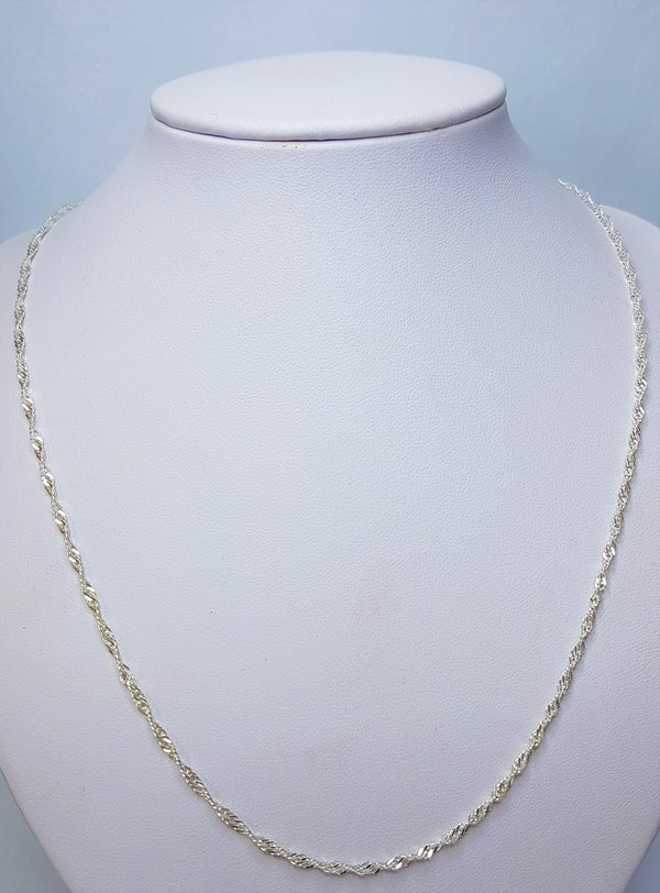 60cm Singapore (35) Sterling Silver Chain
