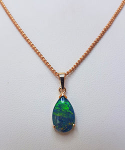 Pear Triplet Opal 9ct Rose Gold Pendant