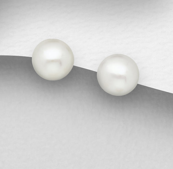 8-8.5mm Freshwater Pearl Sterling Silver Studs
