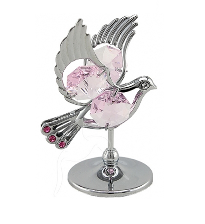 Pink Crystal Silver Crystocraft Dove