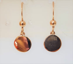 8mm Disc Rose Gold Plated Sterling Silver Hooks