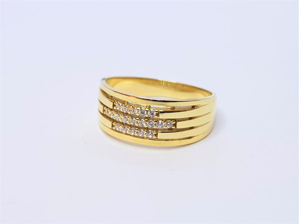 9ct Yellow Gold CZ Band Ring