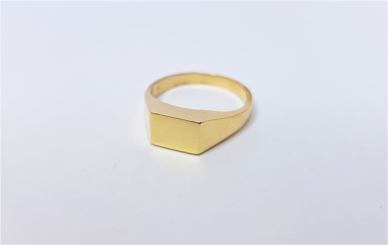 9ct Yellow Gold Men's Plain Signet Ring