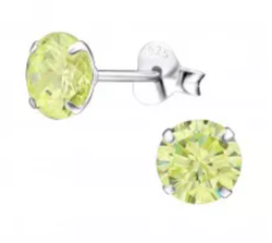 August Cubic Zirconia Sterling Silver Studs
