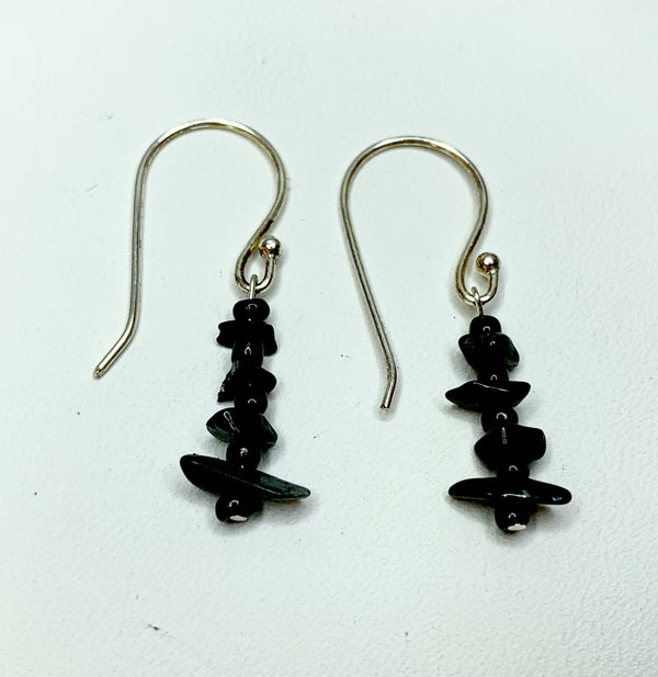 Black Tourmaline Sterling Silver Shepherd Hooks