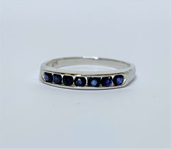 Sapphire Channel Set Sterling Silver Ring